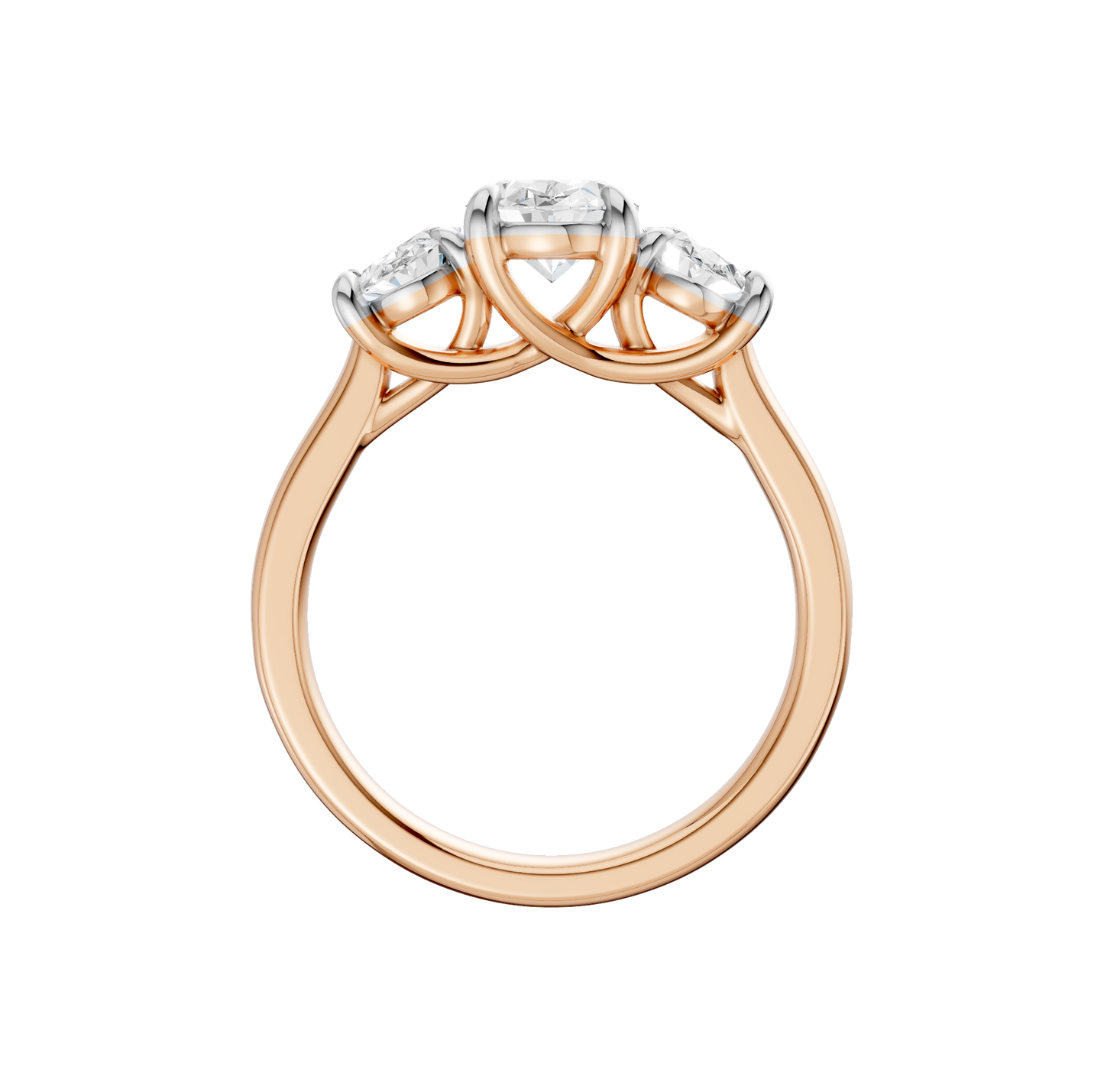 3.00ct Oval Certified Three Stone Lab Diamond Ring