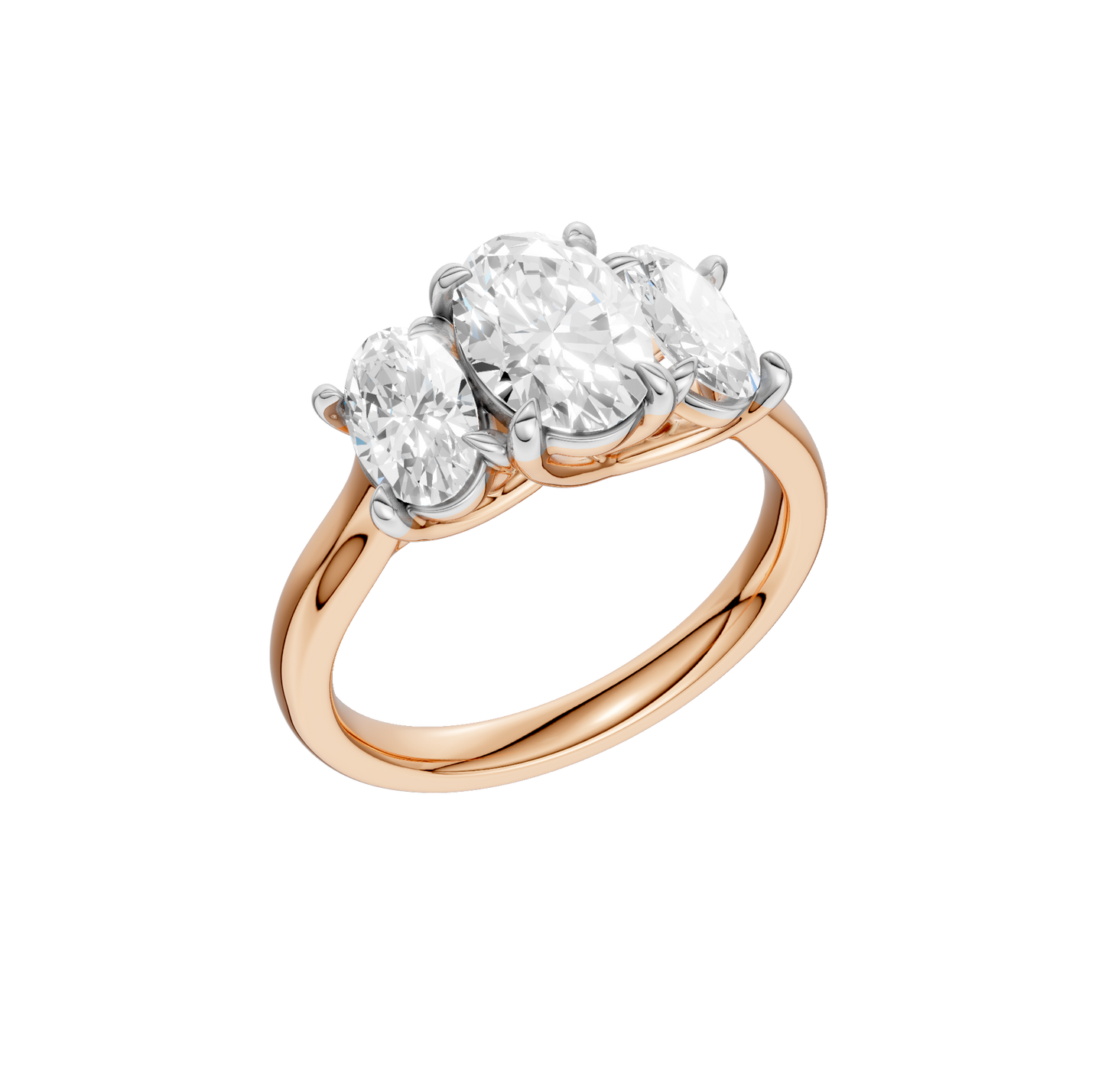 3.00ct Oval Certified Three Stone Lab Diamond Ring