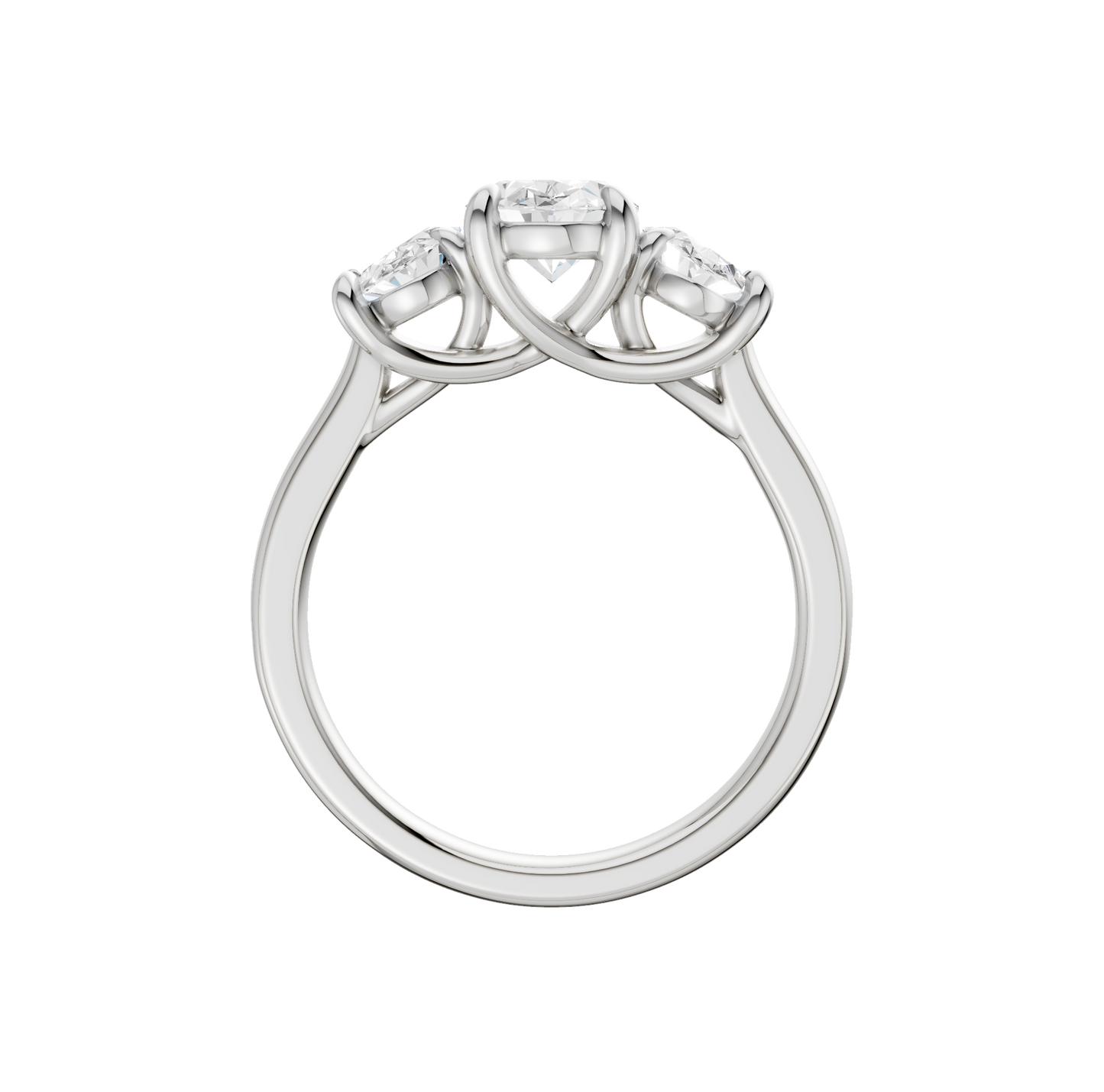 3.00ct Oval Certified Three Stone Lab Diamond Ring