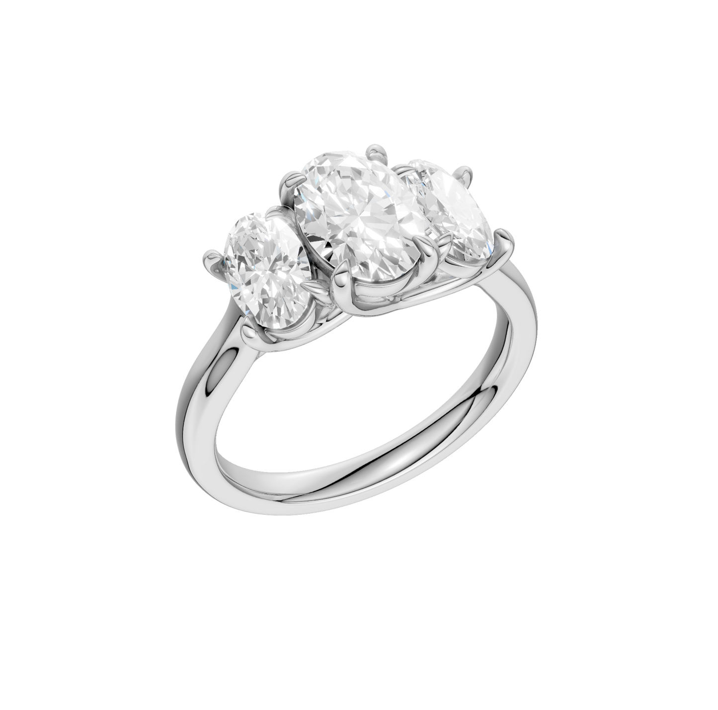 3.00ct Oval Certified Three Stone Lab Diamond Ring