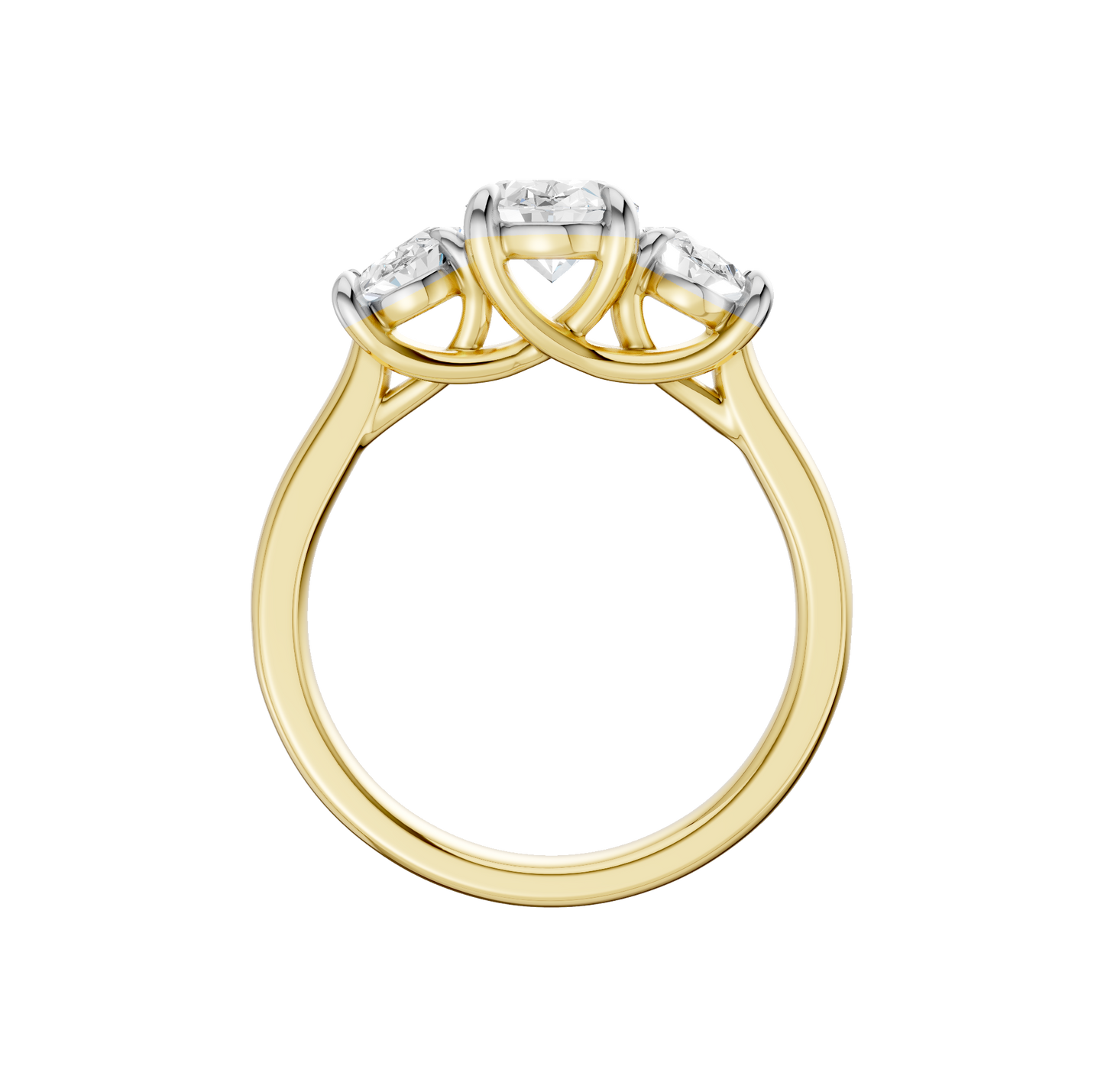 3.00ct Oval Certified Three Stone Lab Diamond Ring