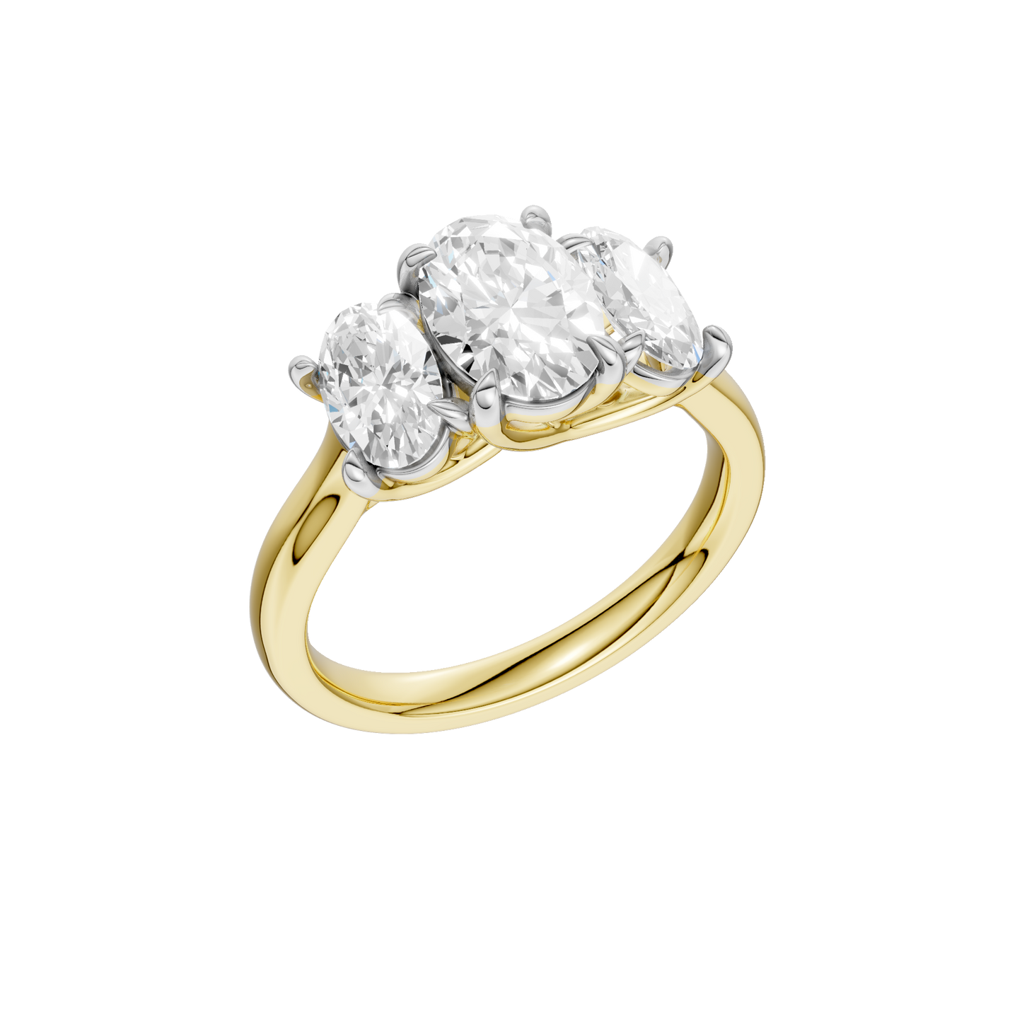 3.00ct Oval Certified Three Stone Lab Diamond Ring
