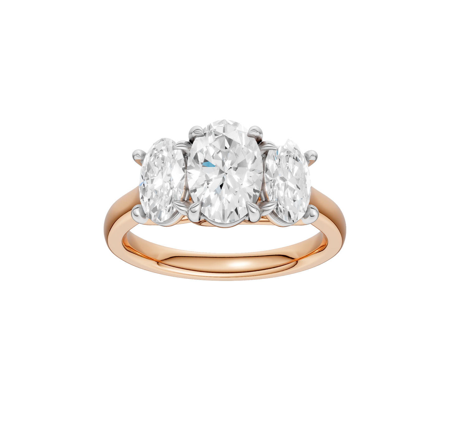 3.00ct Oval Certified Three Stone Lab Diamond Ring