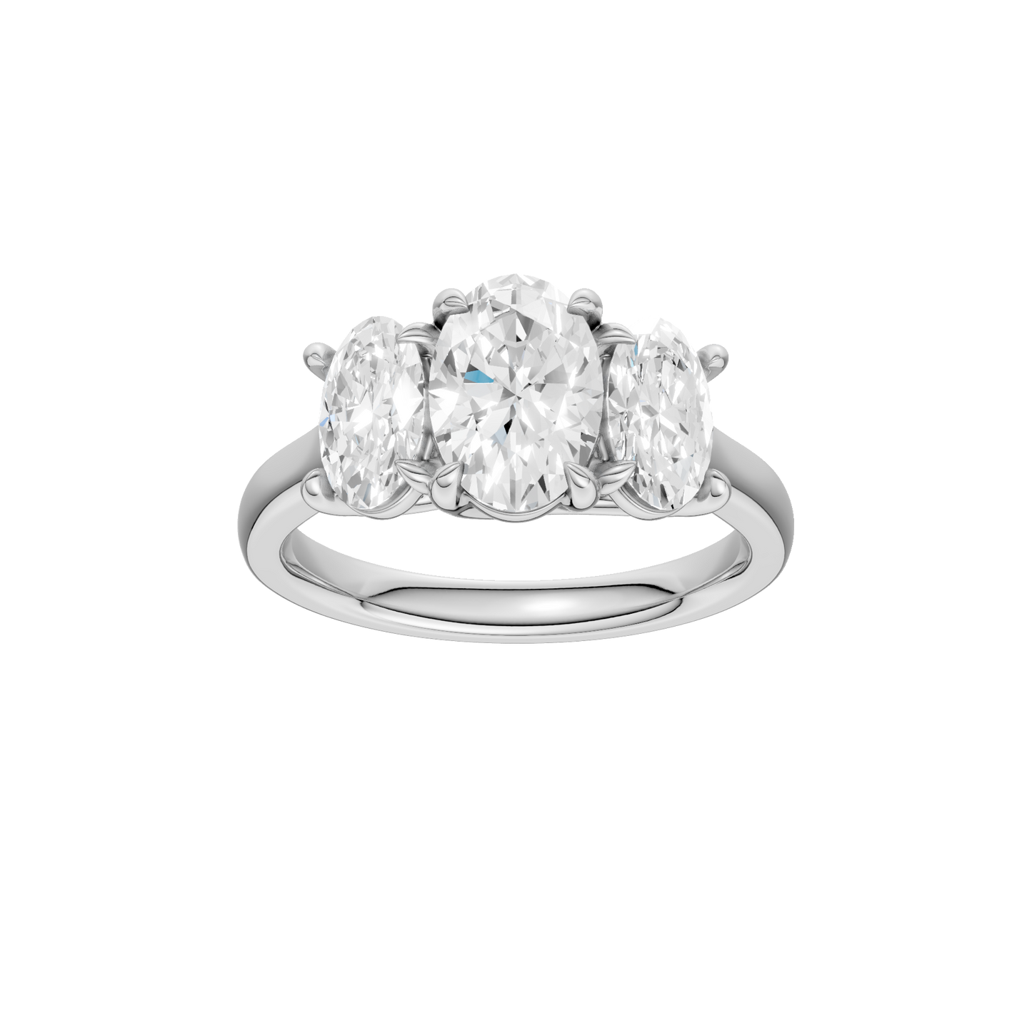 3.00ct Oval Certified Three Stone Lab Diamond Ring