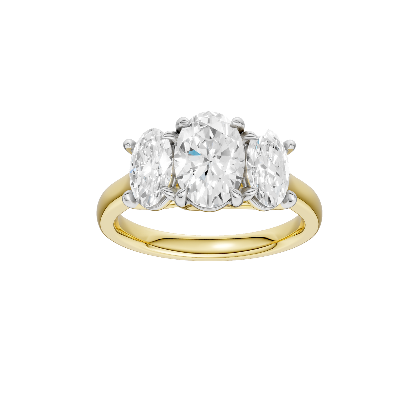 3.00ct Oval Certified Three Stone Lab Diamond Ring