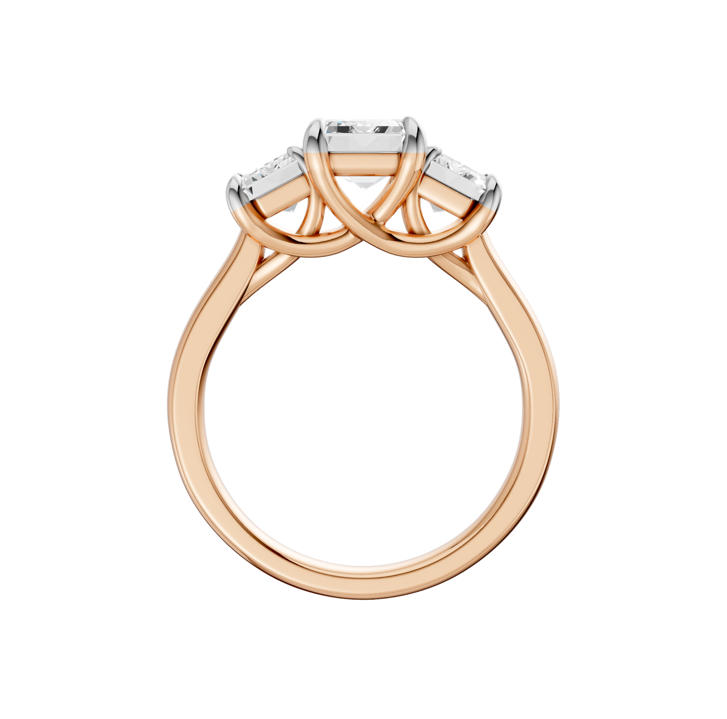 3.00ct Emerald Certified Three Stone Lab Diamond Ring