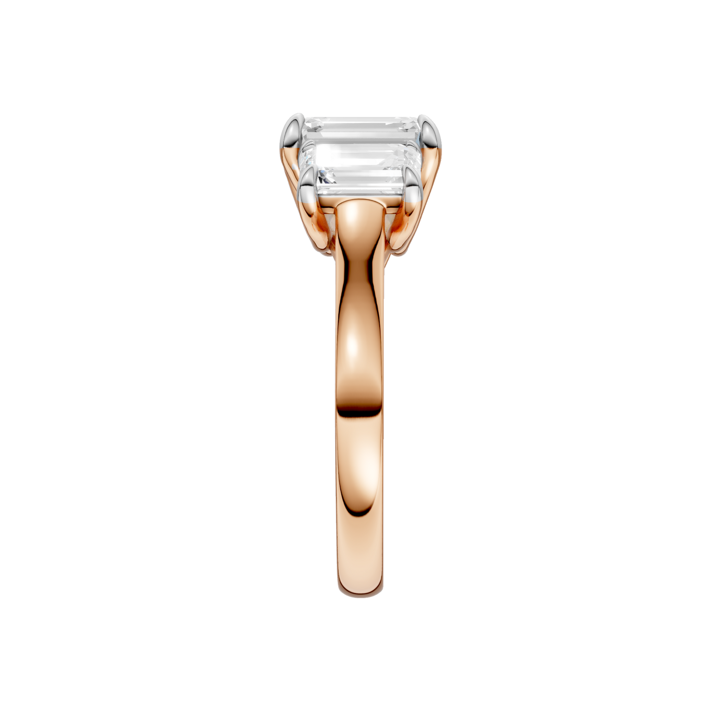 3.00ct Emerald Certified Three Stone Lab Diamond Ring