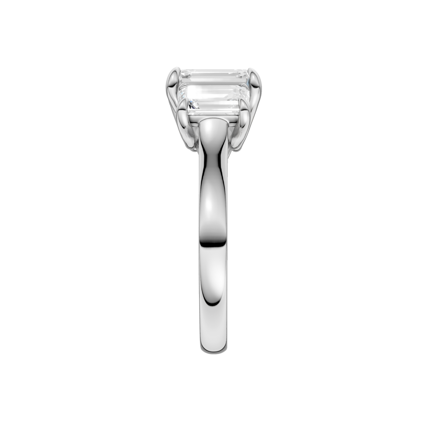 3.00ct Emerald Certified Three Stone Lab Diamond Ring