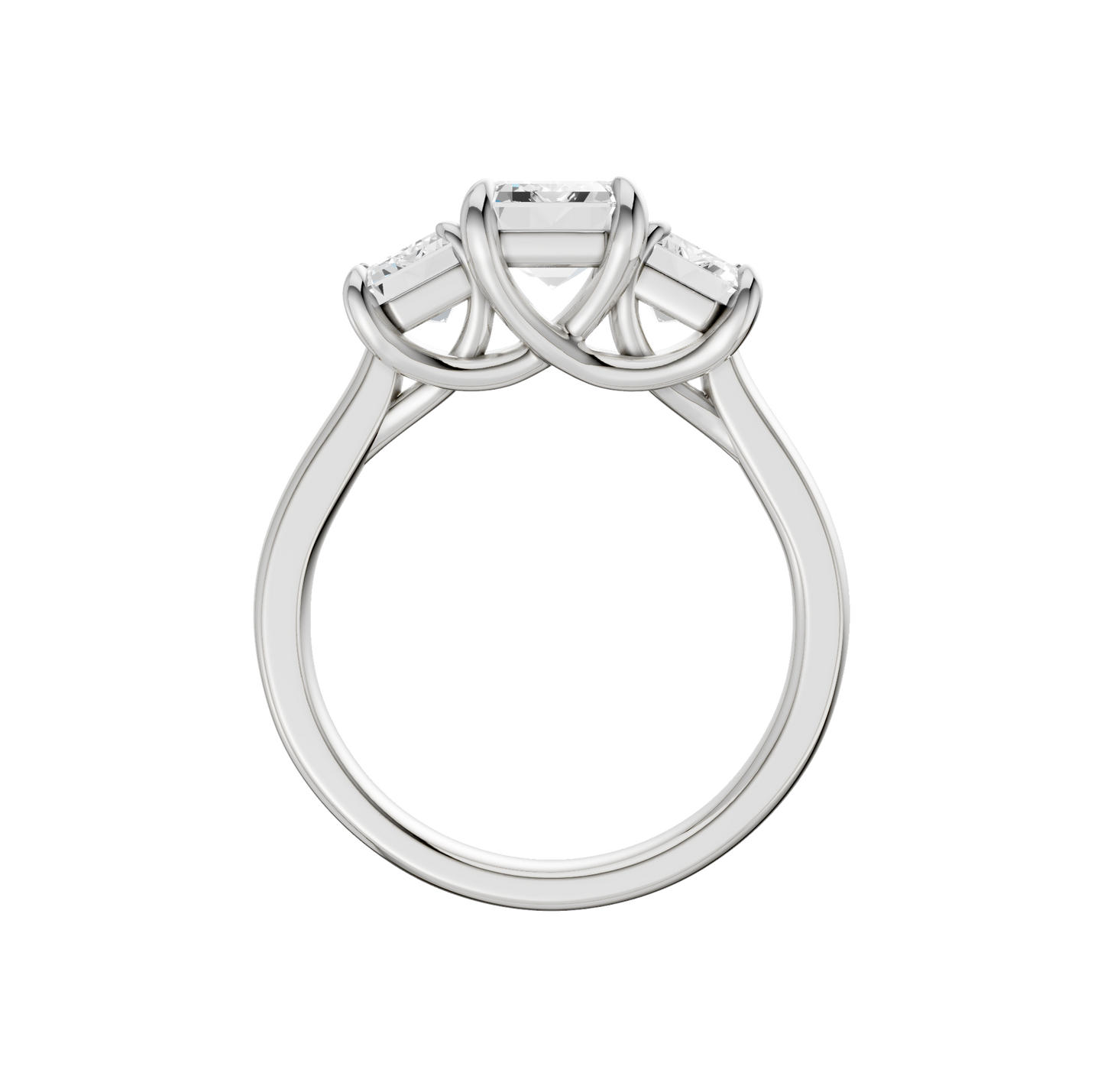 3.00ct Emerald Certified Three Stone Lab Diamond Ring