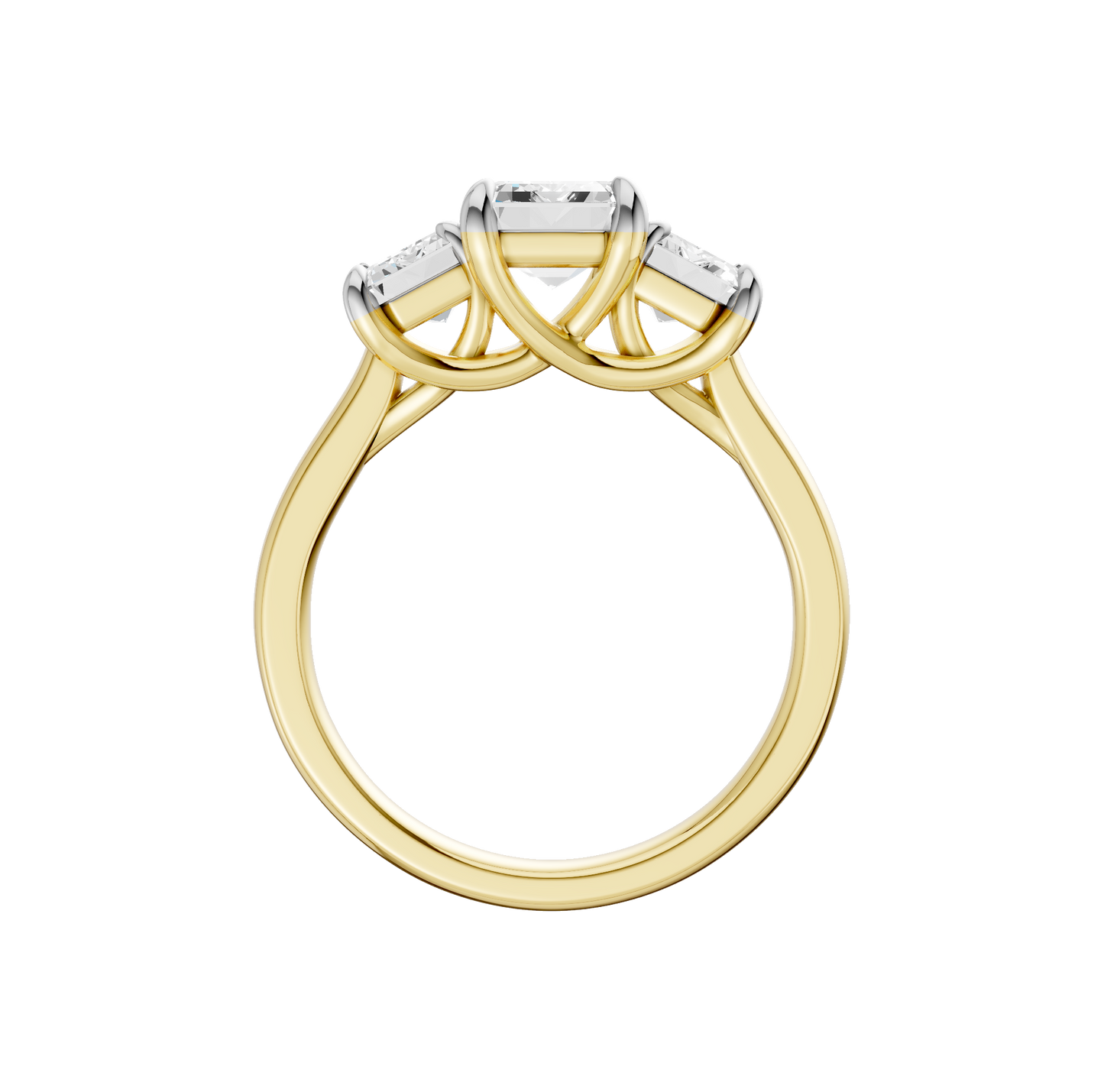 3.00ct Emerald Certified Three Stone Lab Diamond Ring
