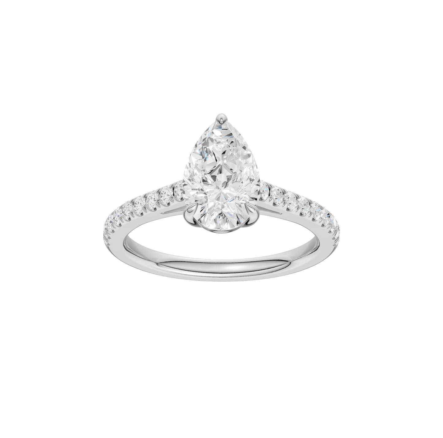1.75ct Pear Certified Solitaire Lab Diamond Ring
