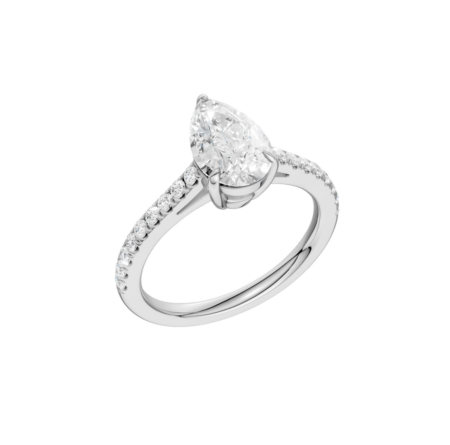 1.75ct Pear Certified Solitaire Lab Diamond Ring