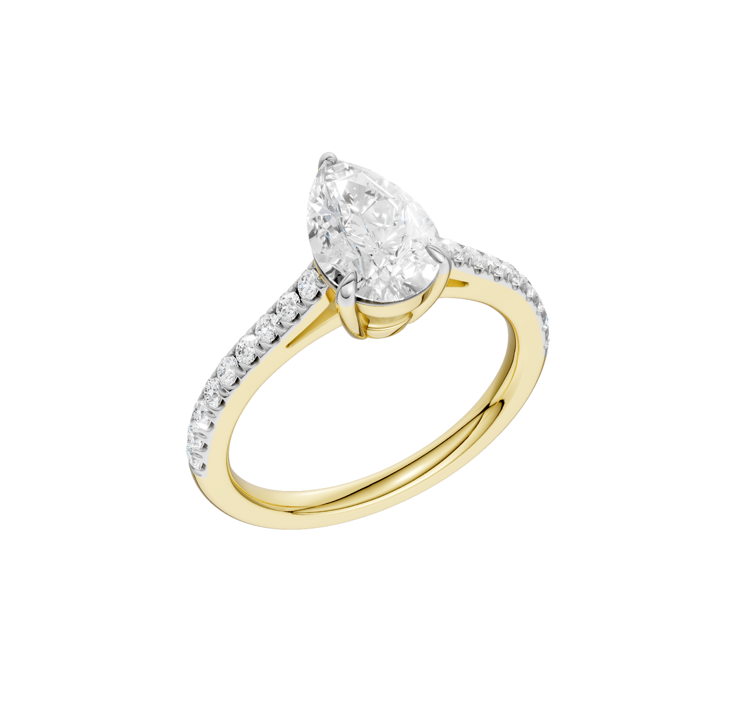 1.75ct Pear Certified Solitaire Lab Diamond Ring