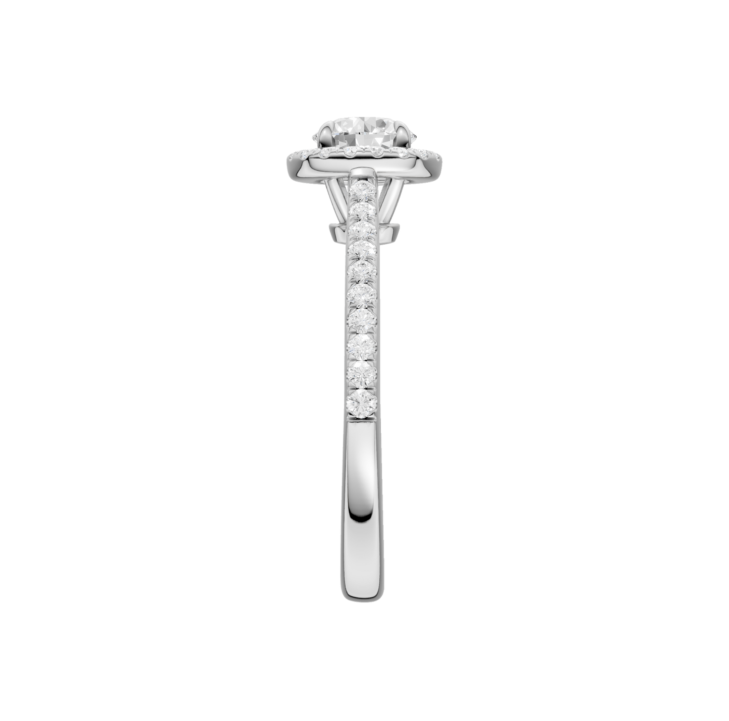 1.00ct Round Certified Single Halo Lab Diamond Ring