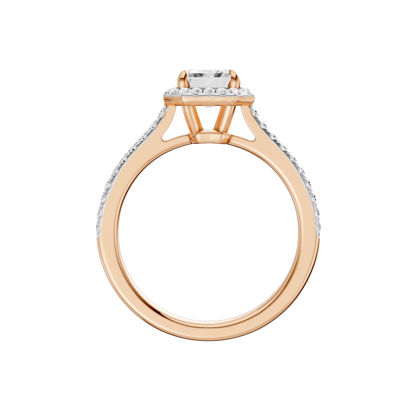 1.75ct Emerald Certified Single Halo Lab Diamond Ring