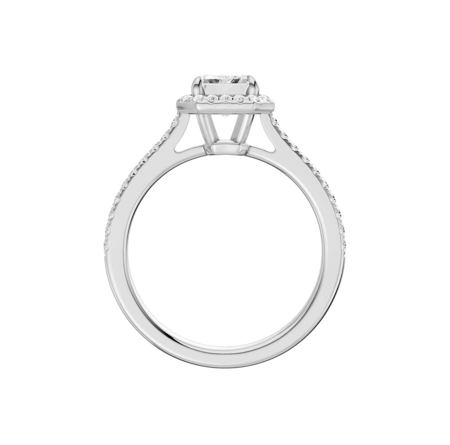 1.75ct Emerald Certified Single Halo Lab Diamond Ring