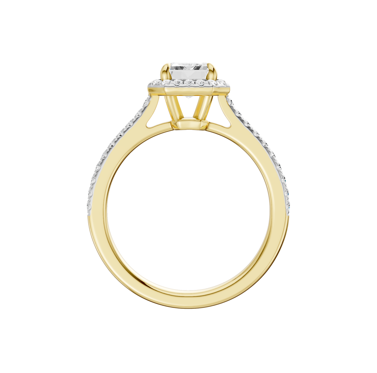 1.75ct Emerald Certified Single Halo Lab Diamond Ring