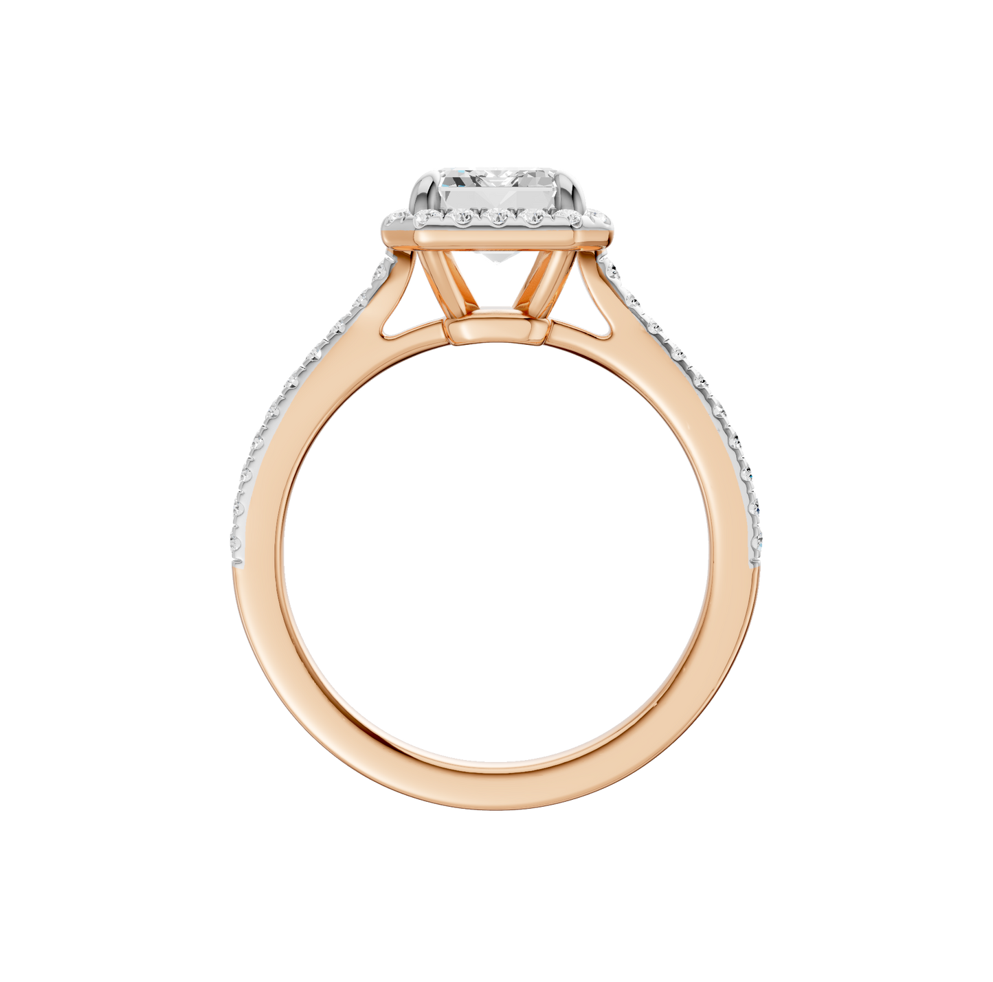 2.25ct Emerald Certified Single Halo Lab Diamond Ring