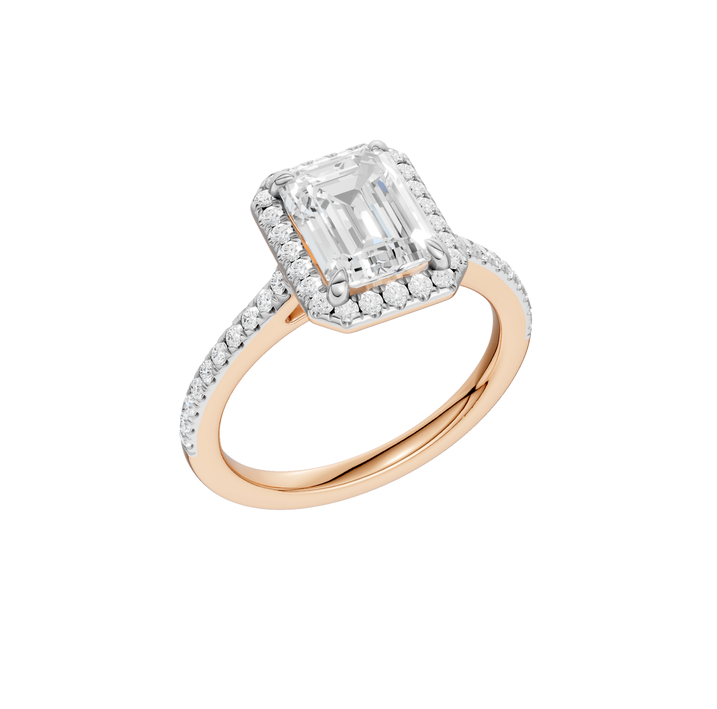 2.25ct Emerald Certified Single Halo Lab Diamond Ring