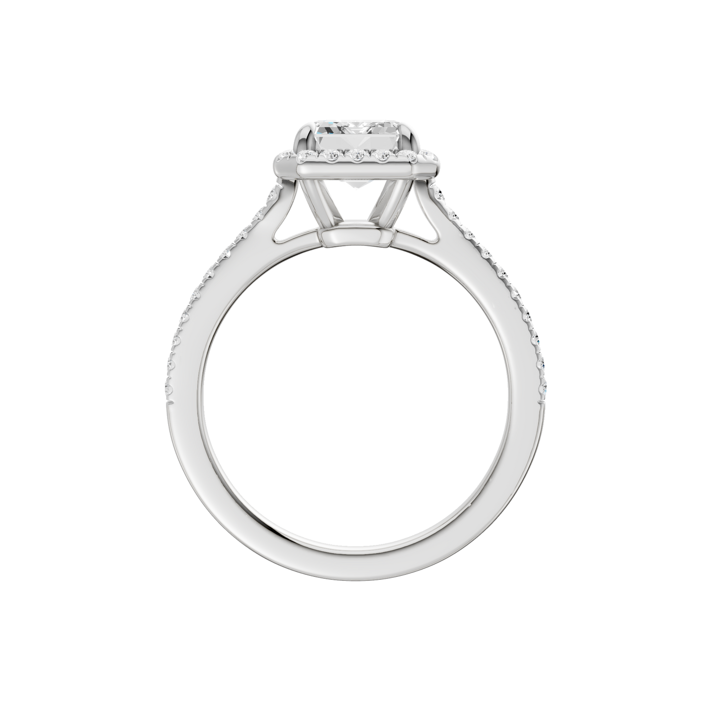 2.25ct Emerald Certified Single Halo Lab Diamond Ring