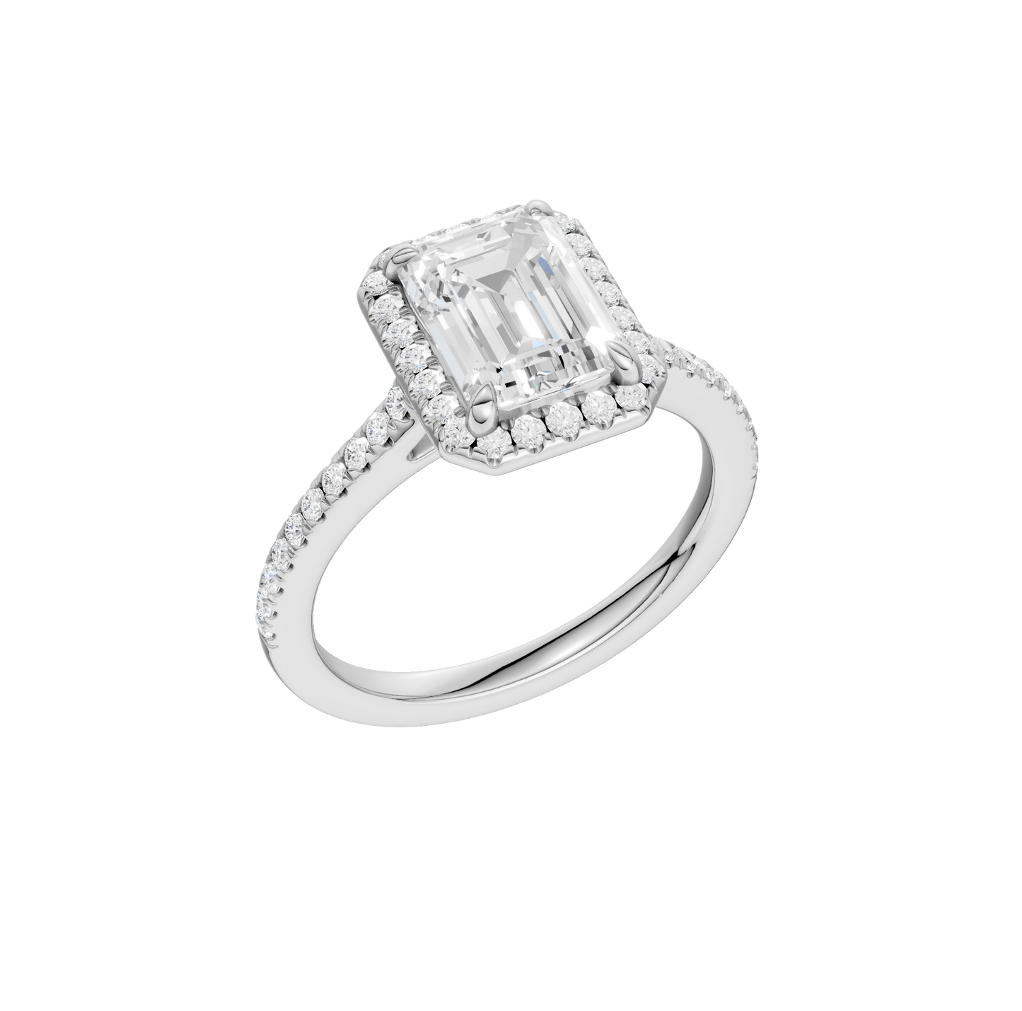 2.25ct Emerald Certified Single Halo Lab Diamond Ring