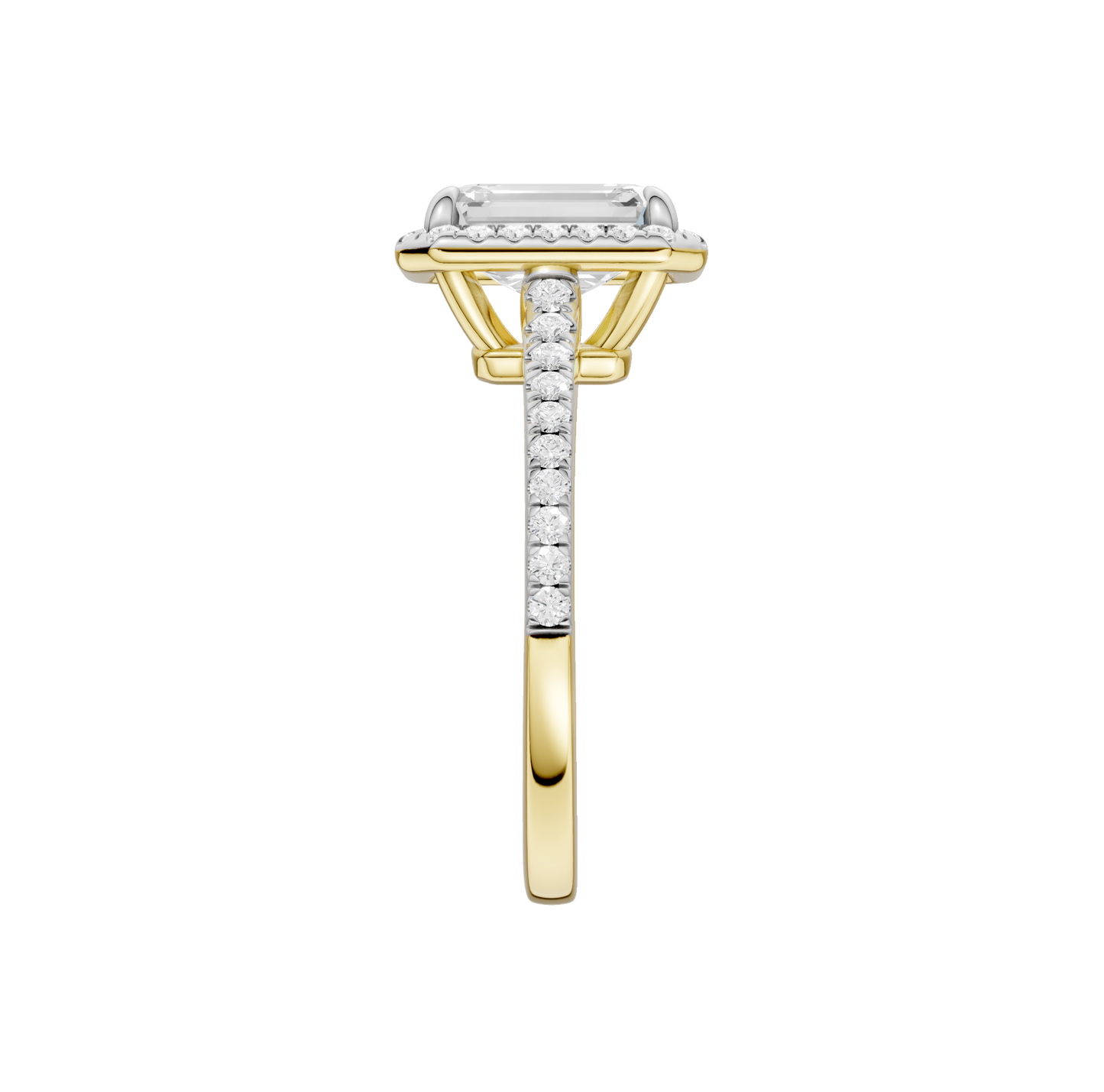 2.25ct Emerald Certified Single Halo Lab Diamond Ring