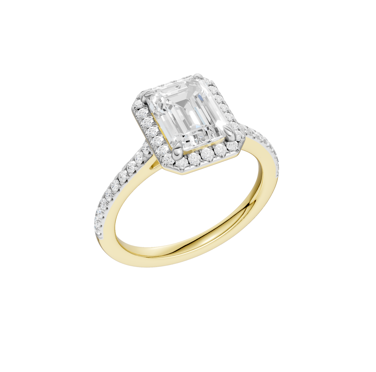 2.25ct Emerald Certified Single Halo Lab Diamond Ring