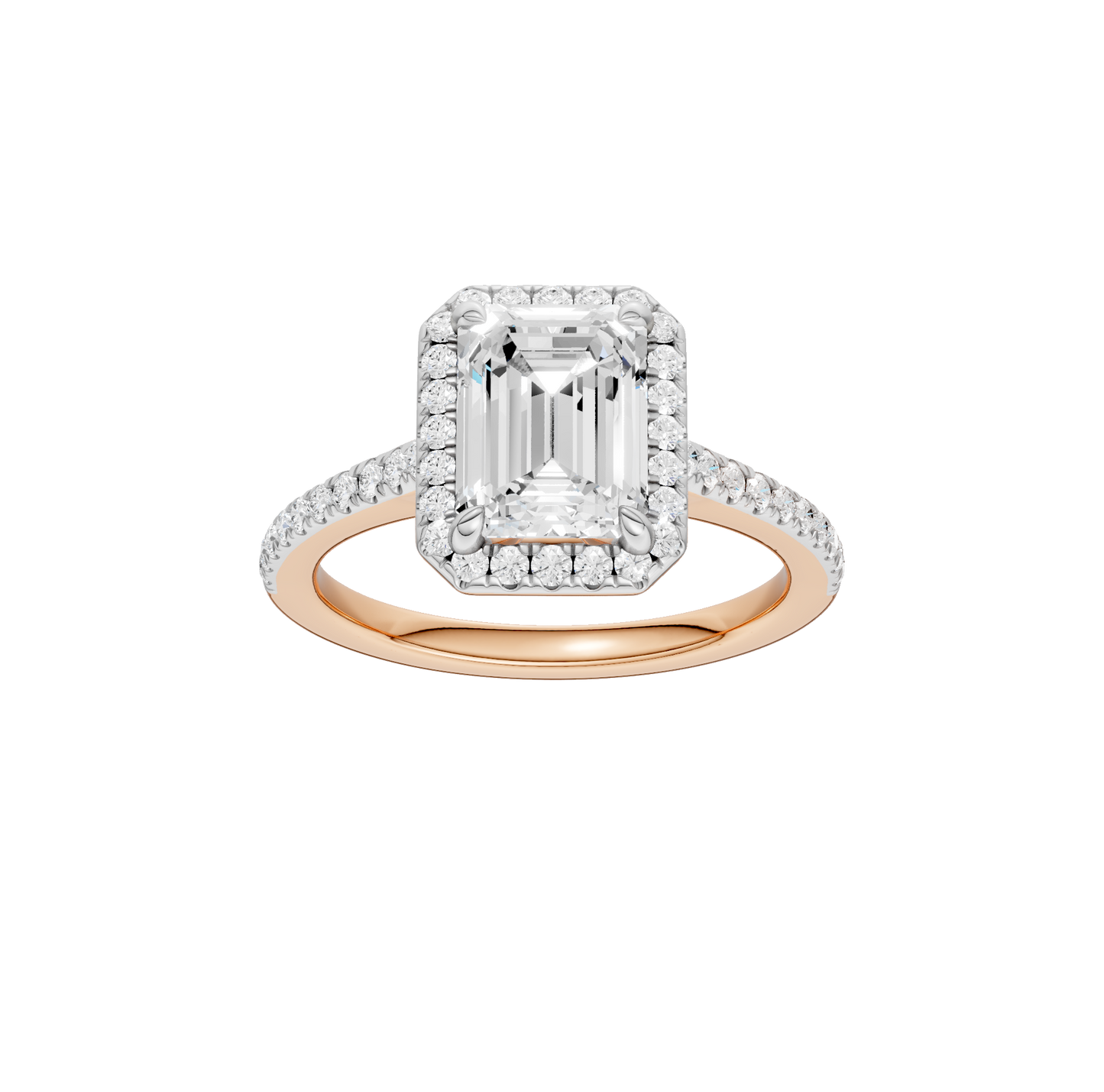 2.25ct Emerald Certified Single Halo Lab Diamond Ring