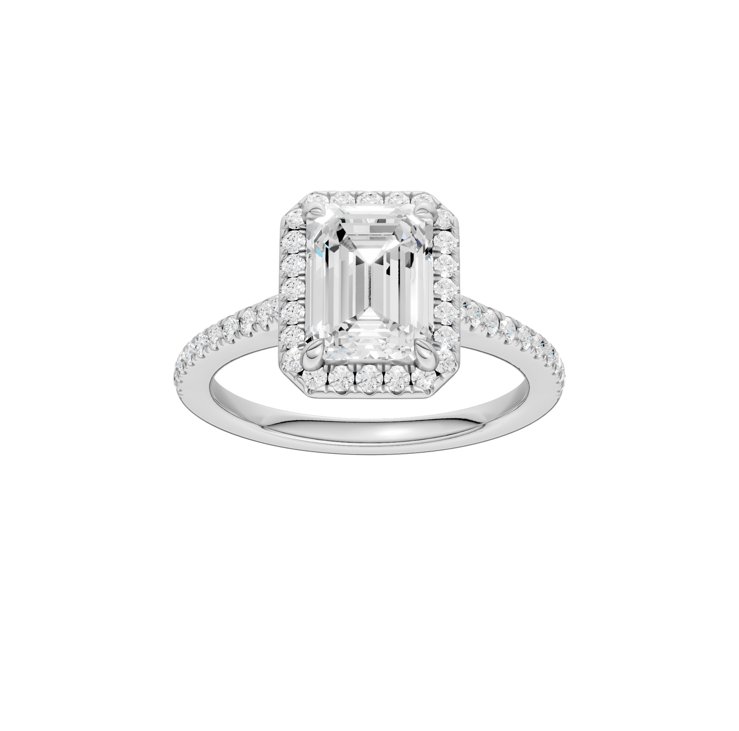 2.25ct Emerald Certified Single Halo Lab Diamond Ring
