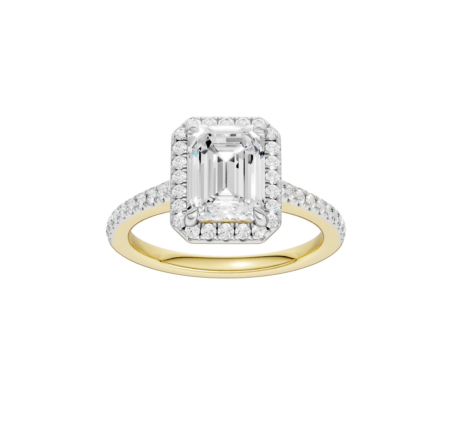 2.25ct Emerald Certified Single Halo Lab Diamond Ring