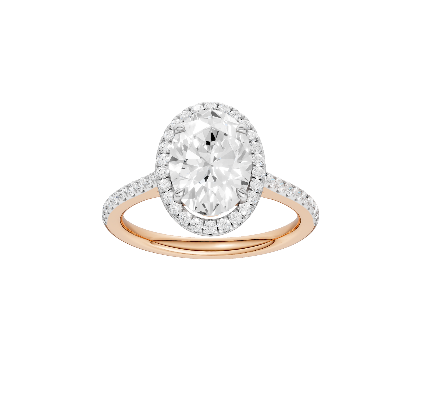 2.25ct Oval Certified Single Halo Lab Diamond Ring