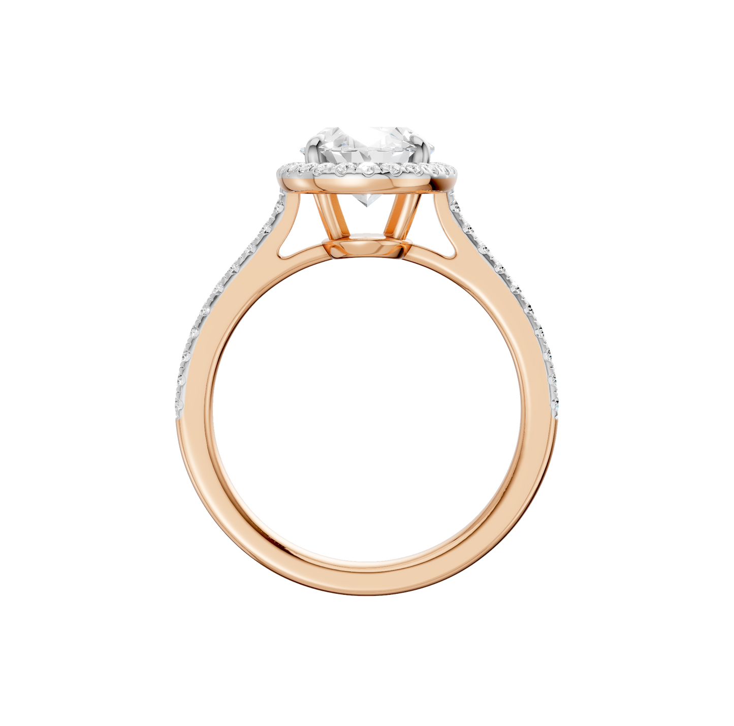 2.25ct Oval Certified Single Halo Lab Diamond Ring