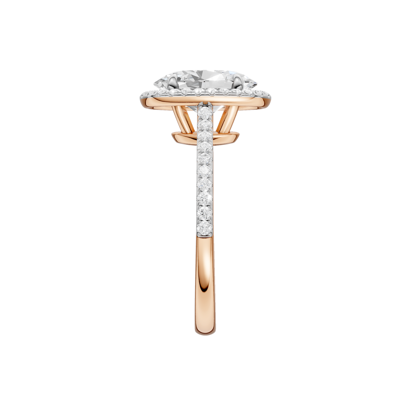 2.25ct Oval Certified Single Halo Lab Diamond Ring