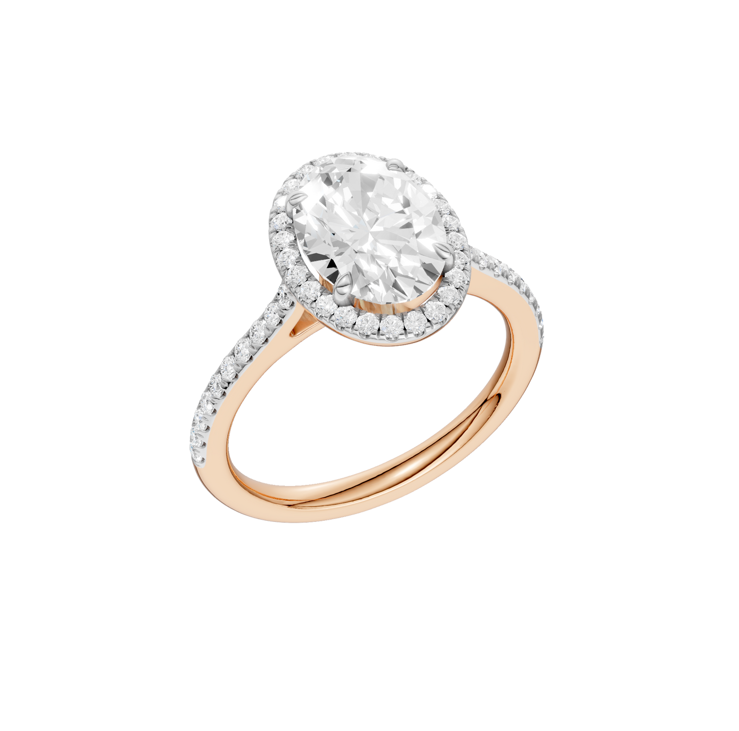 2.25ct Oval Certified Single Halo Lab Diamond Ring