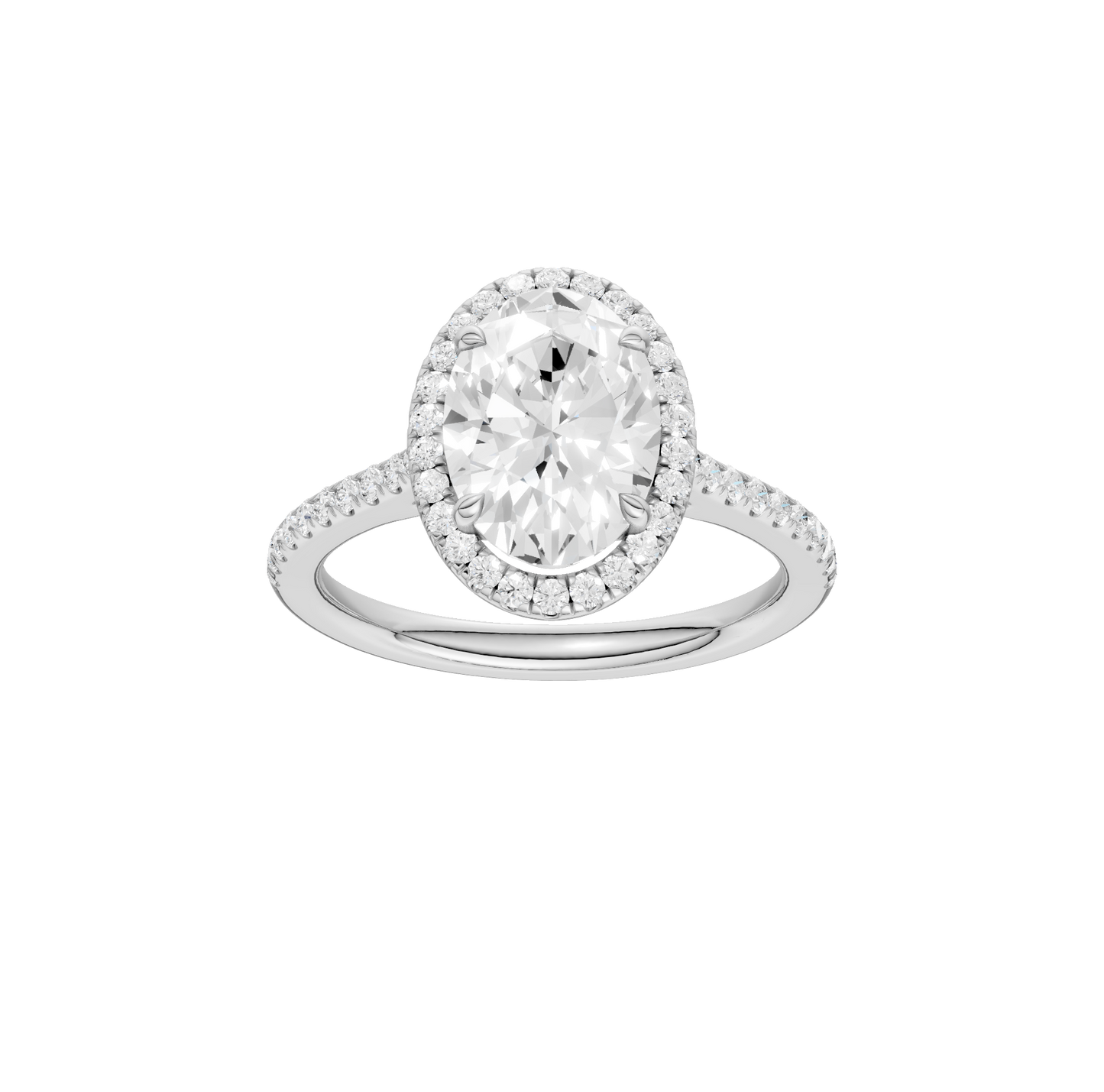 2.25ct Oval Certified Single Halo Lab Diamond Ring