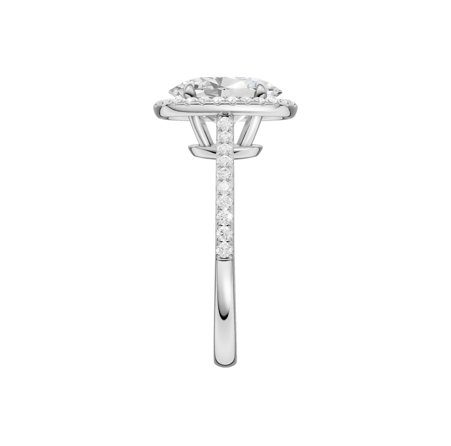 2.25ct Oval Certified Single Halo Lab Diamond Ring