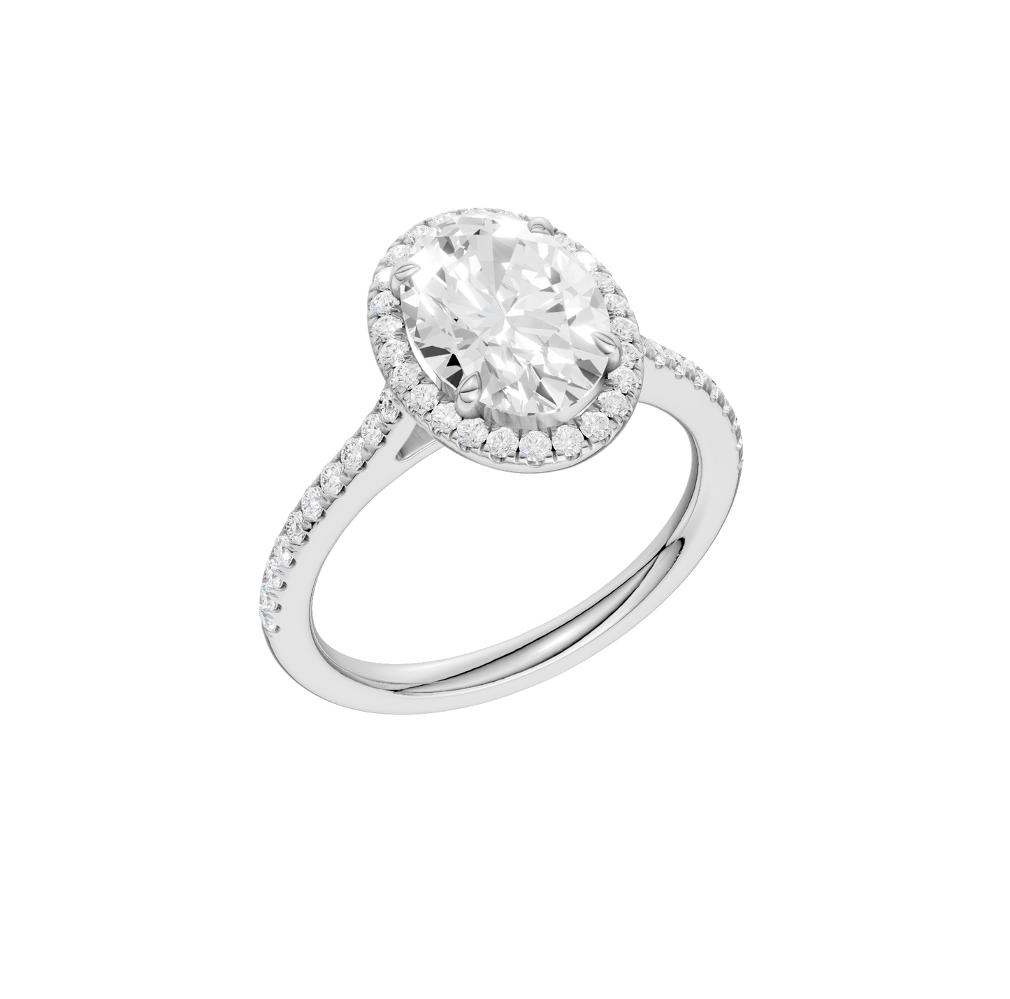 2.25ct Oval Certified Single Halo Lab Diamond Ring