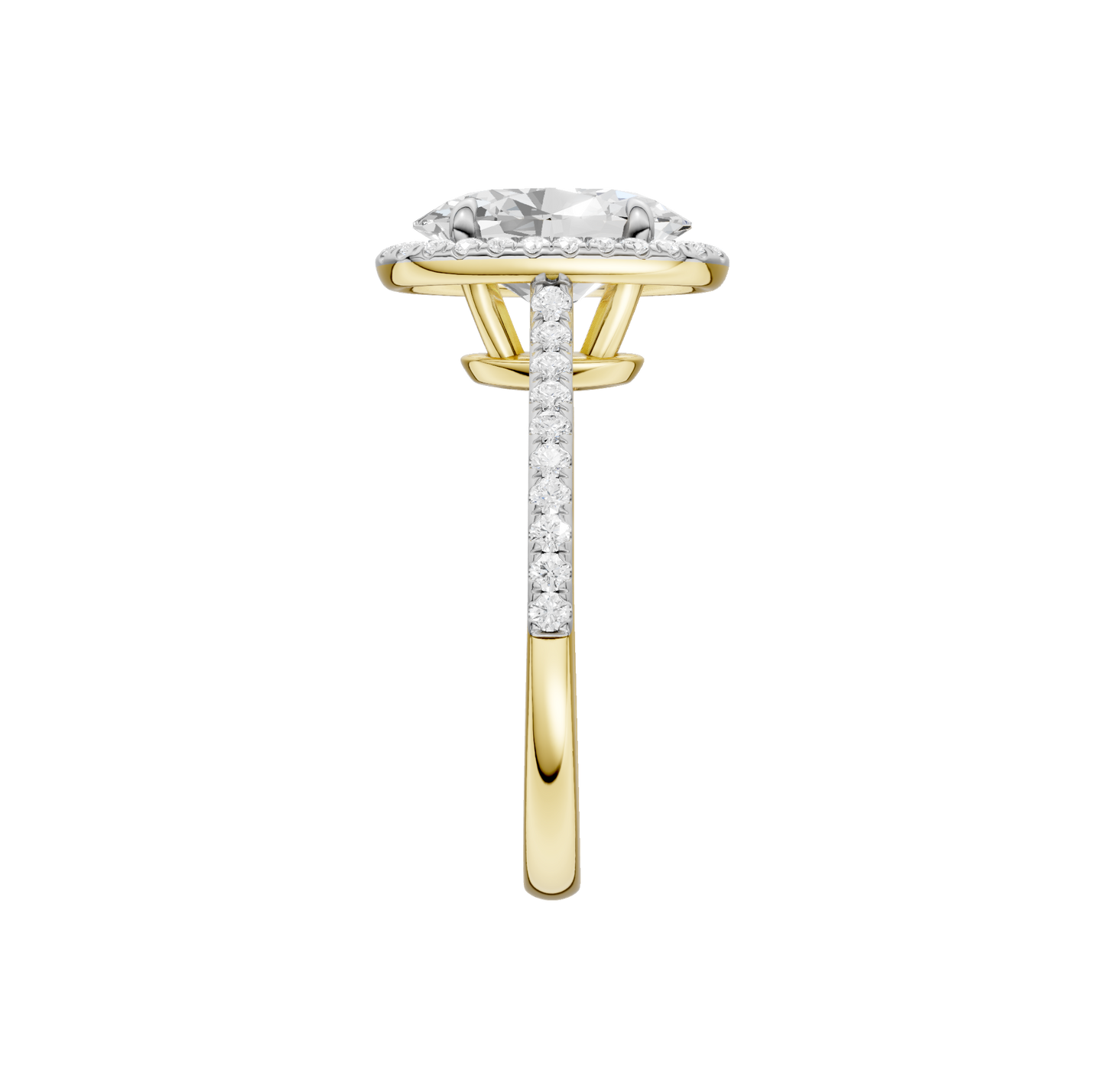 2.25ct Oval Certified Single Halo Lab Diamond Ring