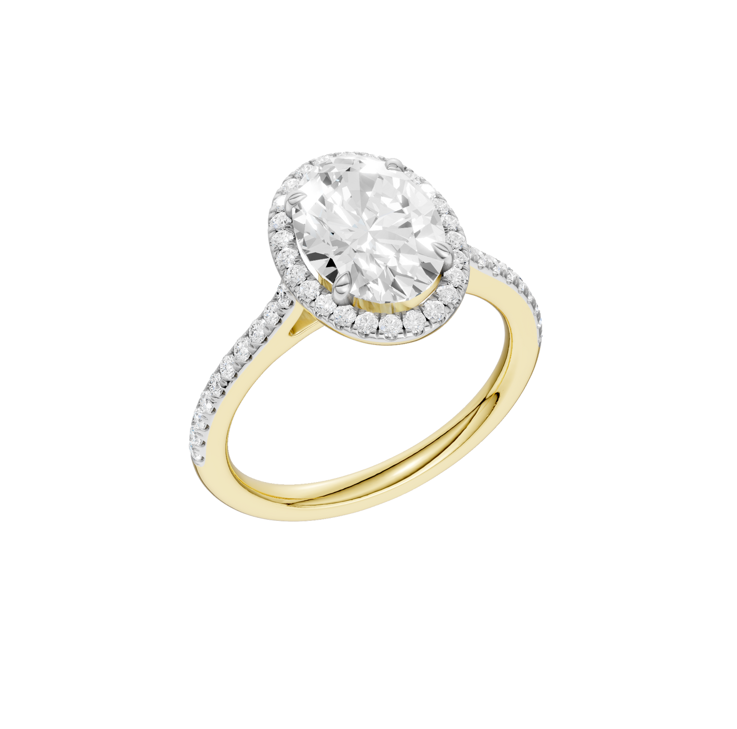 2.25ct Oval Certified Single Halo Lab Diamond Ring