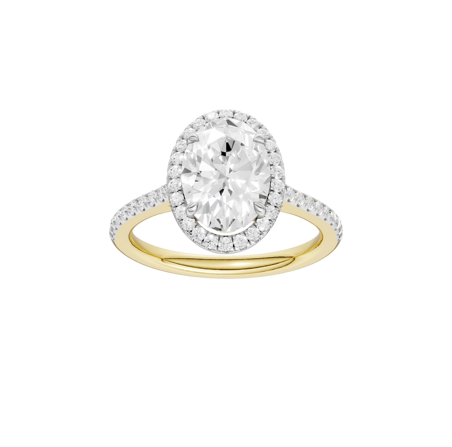 2.25ct Oval Certified Single Halo Lab Diamond Ring