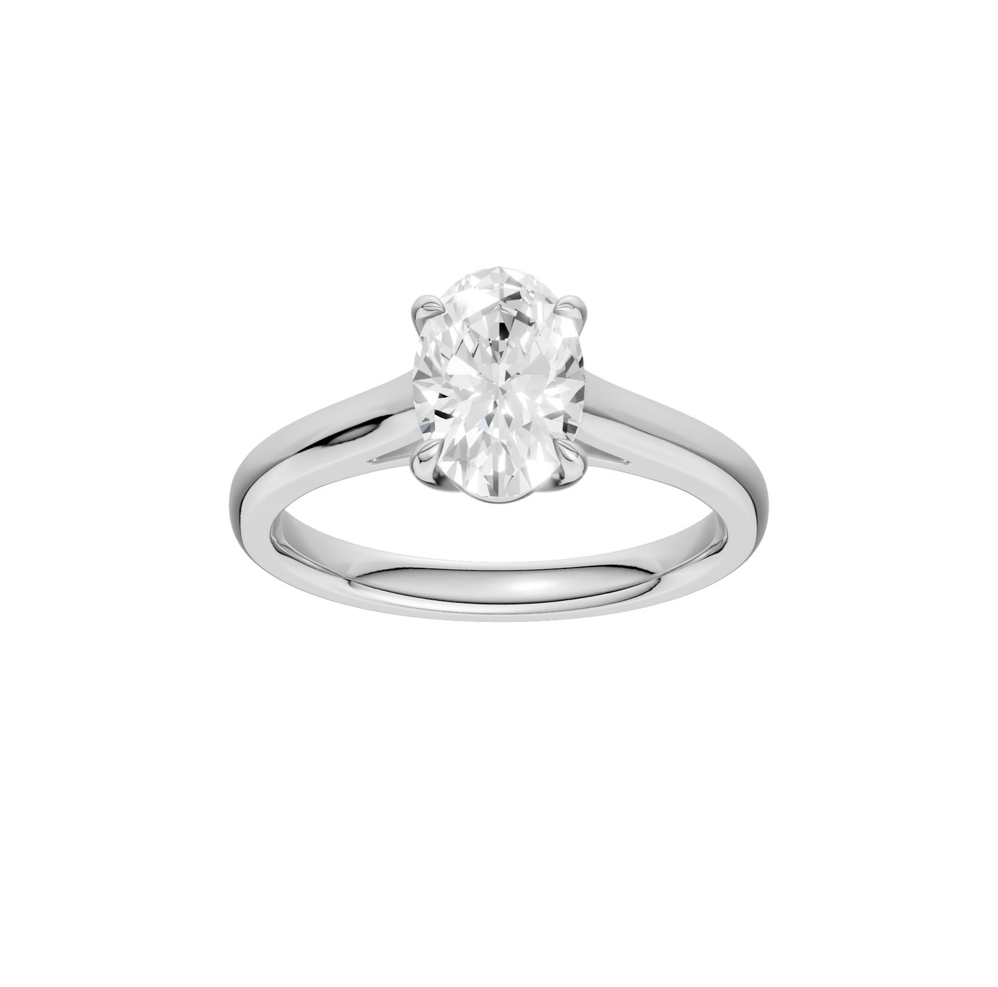 1.50ct Oval Certified Solitaire Lab Diamond Ring