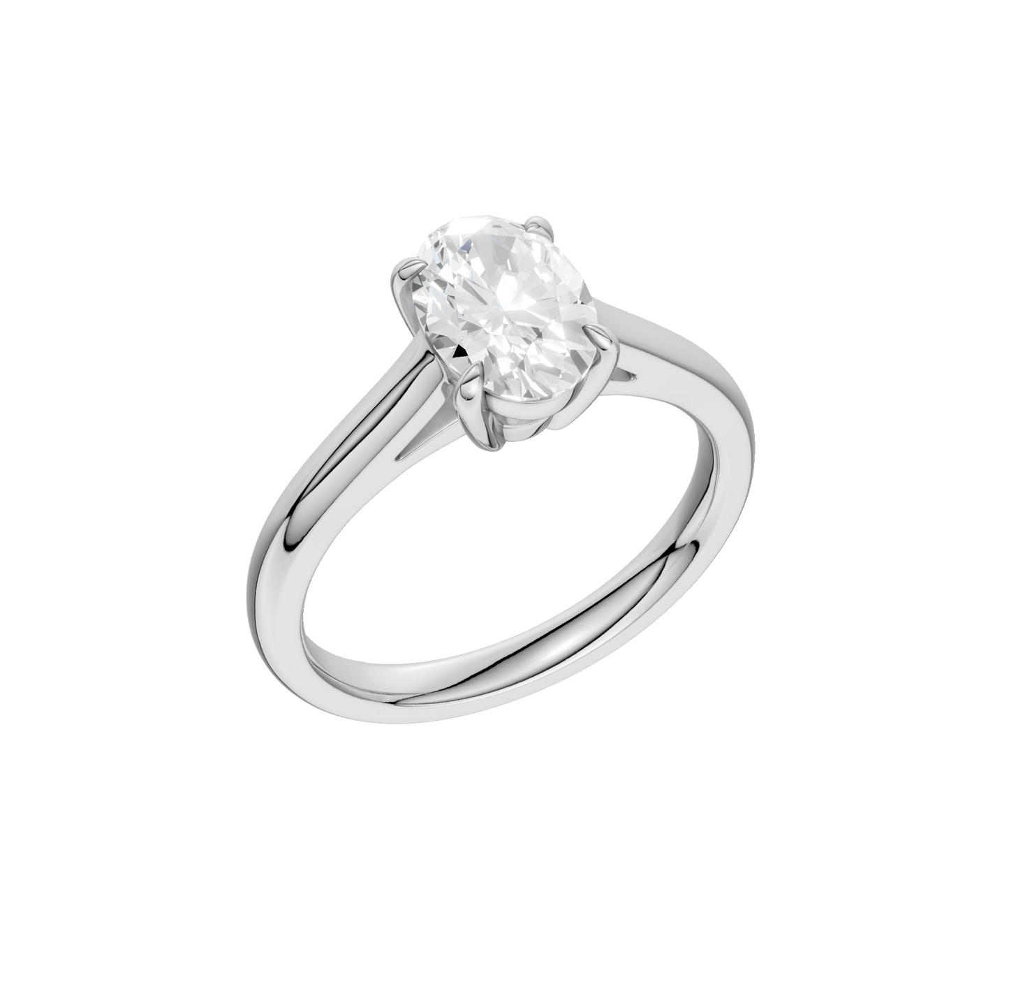 1.50ct Oval Certified Solitaire Lab Diamond Ring