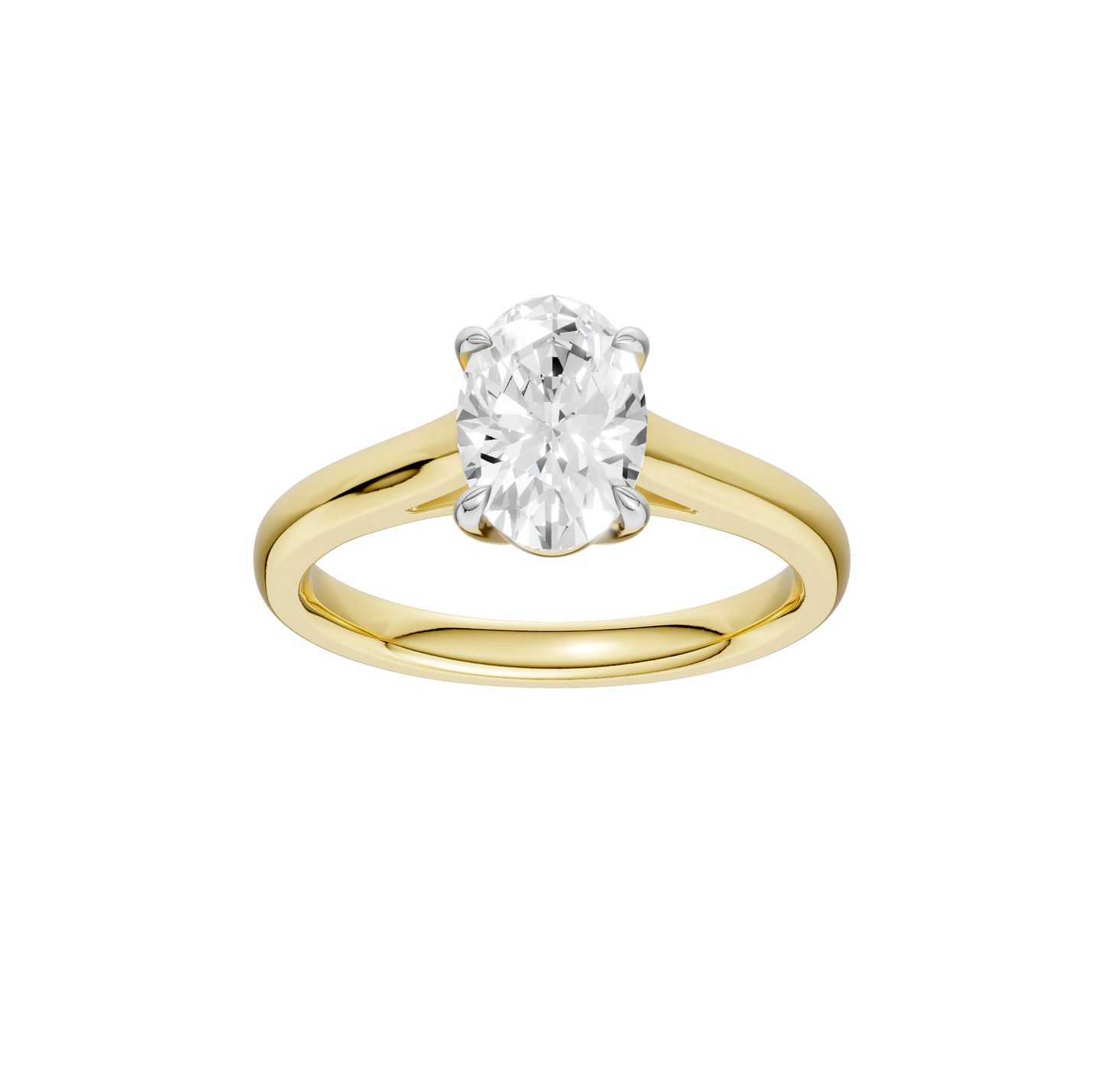 1.50ct Oval Certified Solitaire Lab Diamond Ring