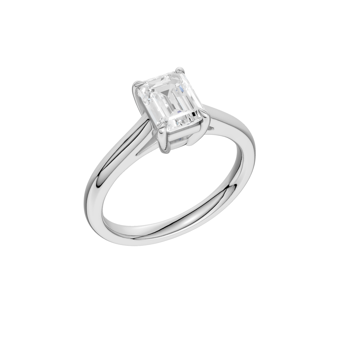 1.50ct Emerald Certified Solitaire Lab Diamond Ring