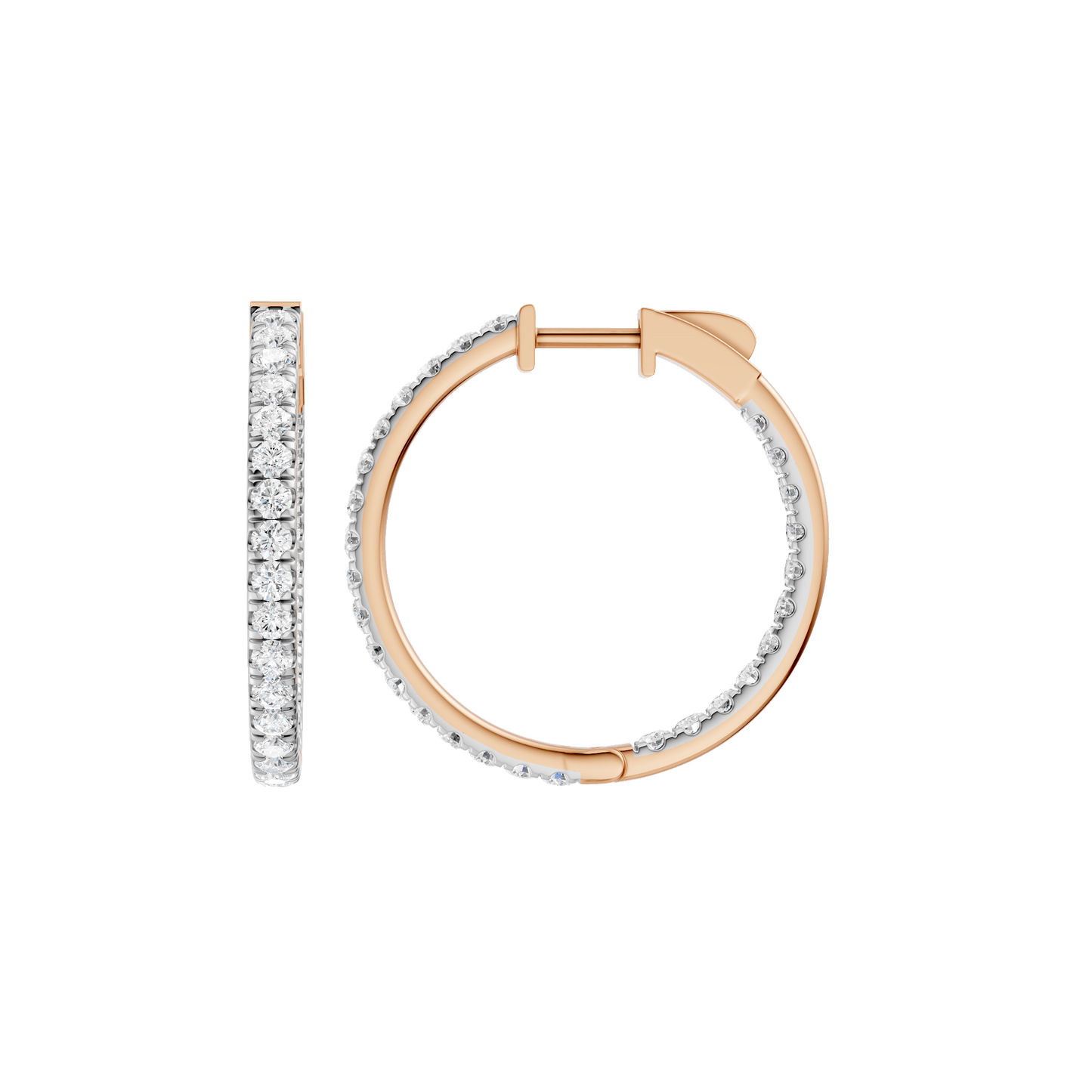 2.00ct Round Certified Lab Diamond Hoop Earring