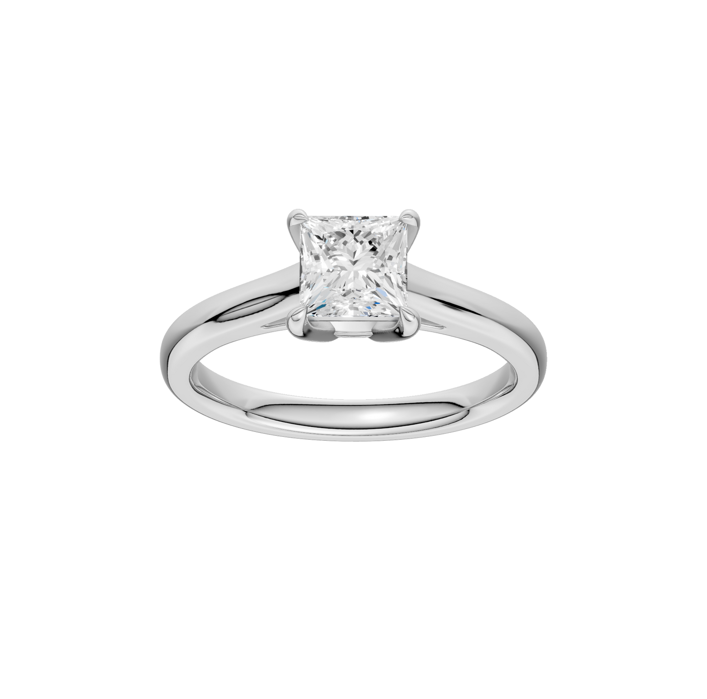1.00ct Princess Certified Solitaire Lab Diamond Ring