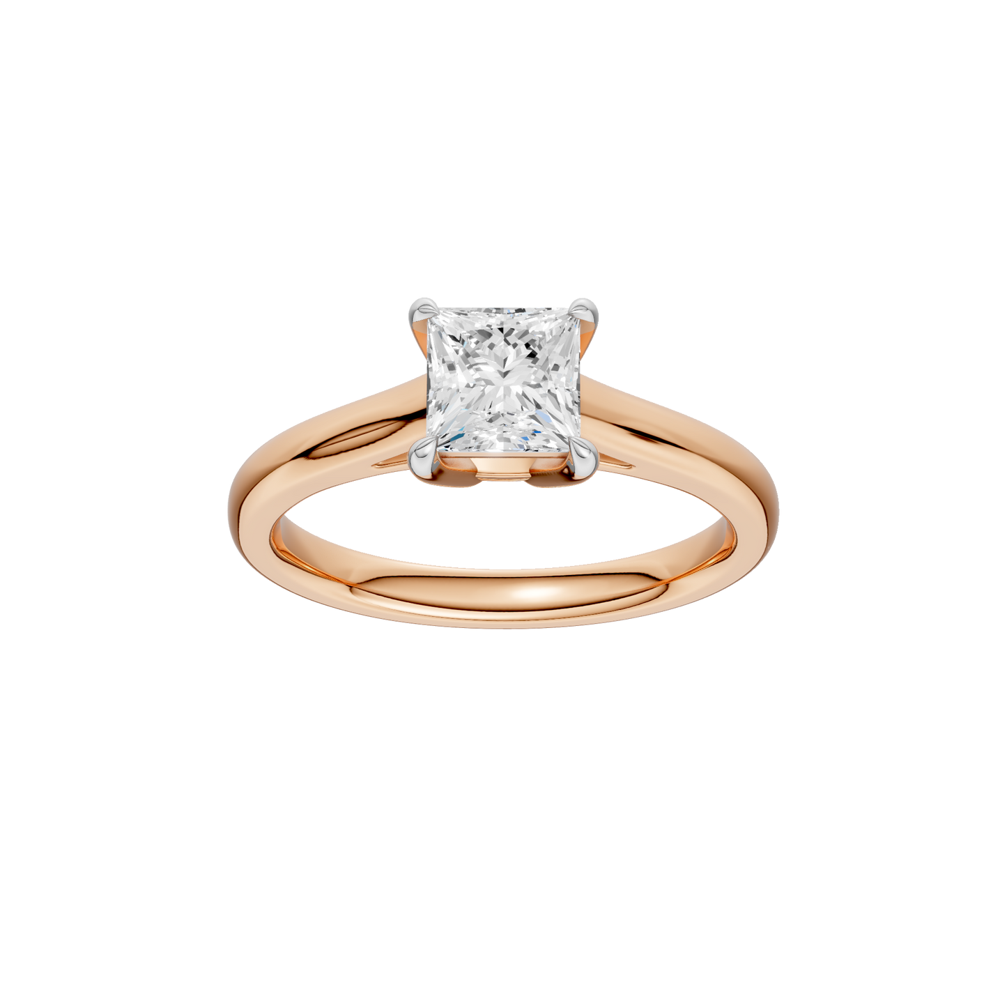 1.00ct Princess Certified Solitaire Lab Diamond Ring