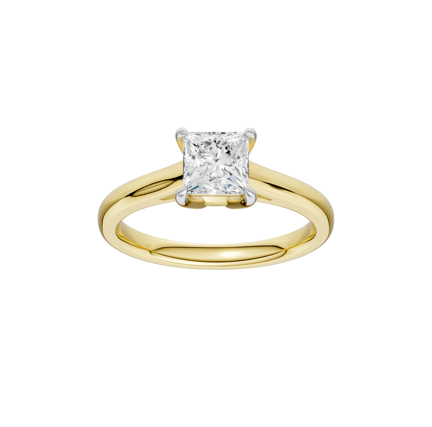 1.00ct Princess Certified Solitaire Lab Diamond Ring