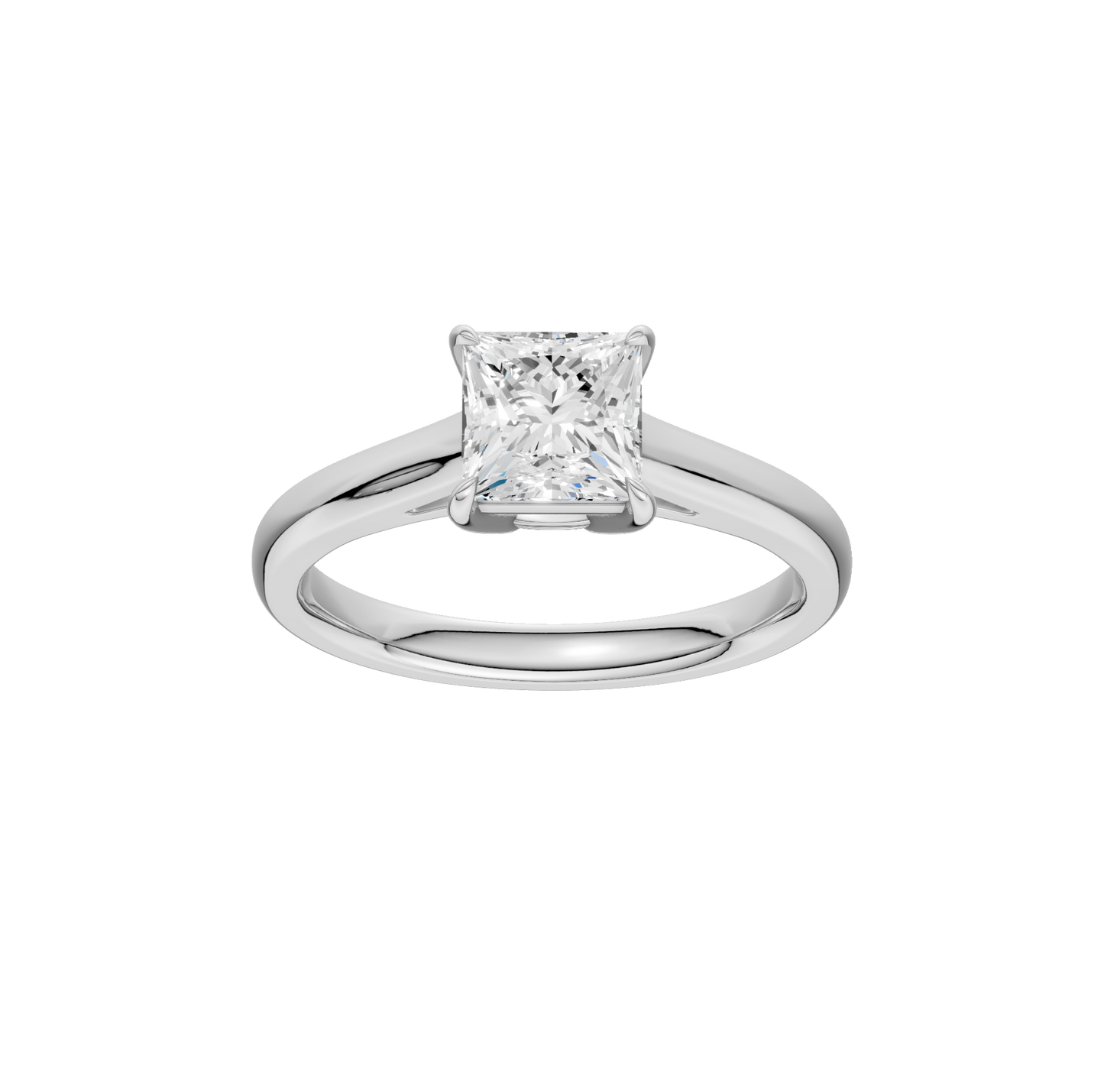 1.25ct Princess Certified Solitaire Lab Diamond Ring