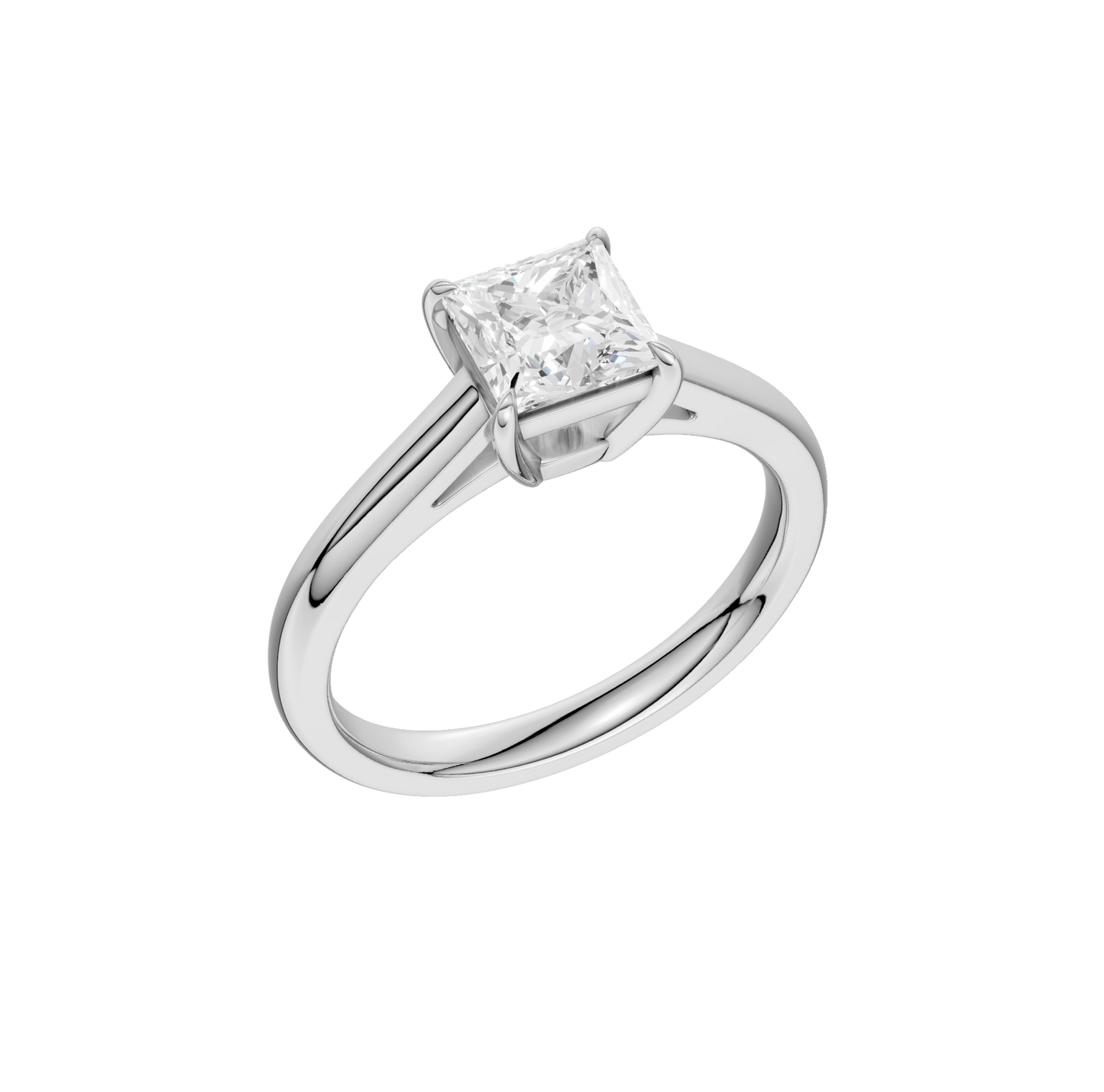 1.25ct Princess Certified Solitaire Lab Diamond Ring